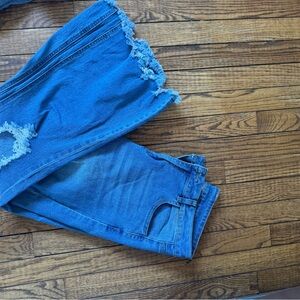 Blue Distressed Women's Jeans